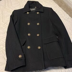 Kristen Blake Wool Blend Black Peacoat EUC